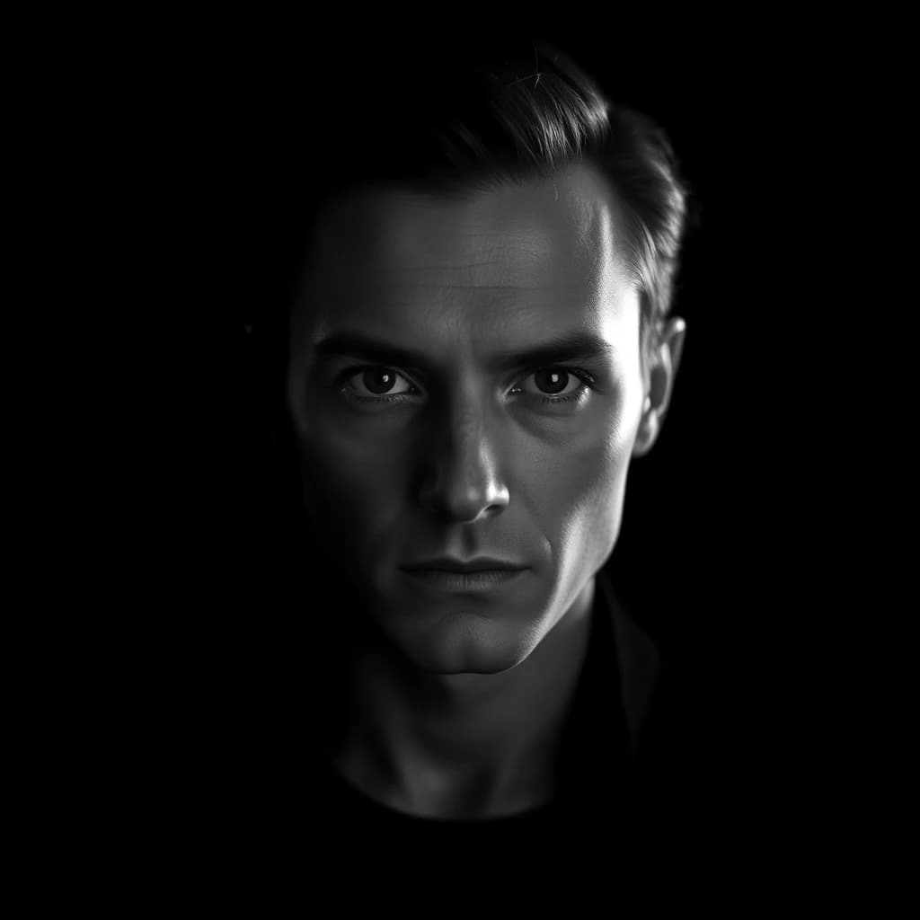 AI generated monochrome portrait - SelfAI photo studio